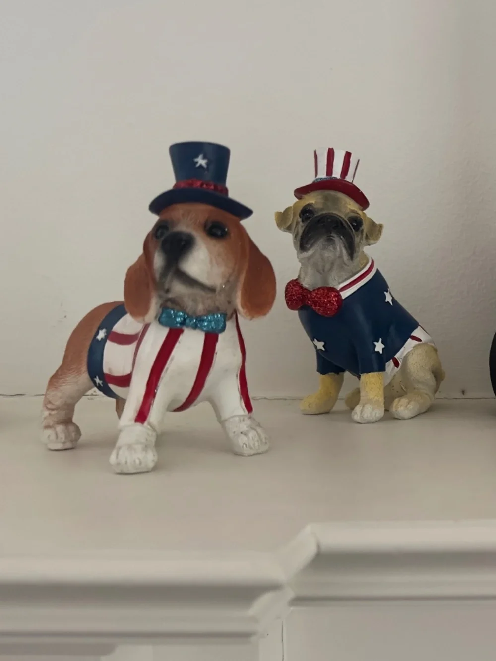 3 Patriotic beagles bulldog decor American flag red white blue 250th anniversary